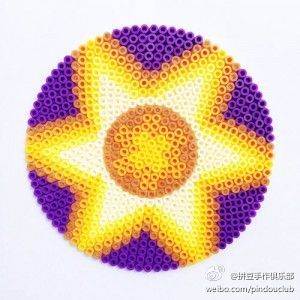 #圆形模板##花纹设计##纹样#拼豆手作##拼豆实例#