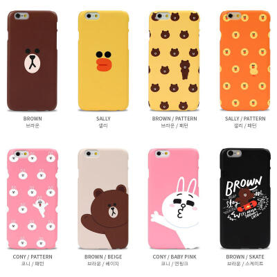 韩国LINEFRIENDS 可爱布朗熊苹果6手机壳iPhone6 plus手机壳