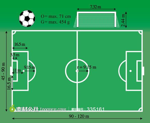 足球体育运动球场矢量图下载