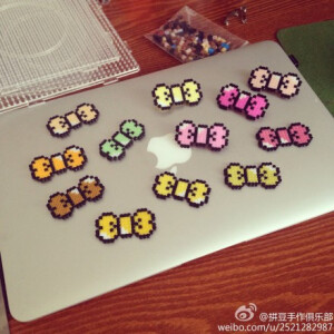 做得眼睛都疼了#PERLER BEADS##拼拼豆豆##蝴蝶结##手工定制#