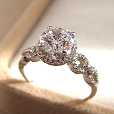 疯狂低价 AAA级锆石大牌卡家款1.5克拉钻925纯银戒指女 正品群镶