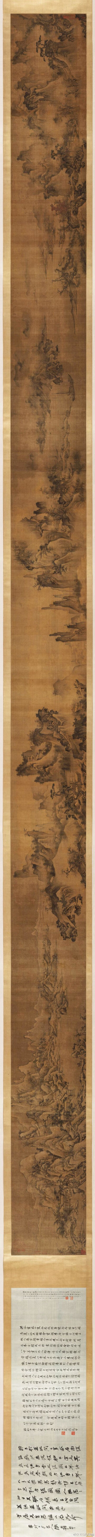 #南宋四家#【 南宋 李唐（传）《四季山水图》 】卷，绢本设色，32×515.5cm，日本京都高桐院藏。此卷以开阔的画面展示了从卷头的春景开始到卷末的冬景结束，连续画出了四季山水的变迁。仔细观摩之，这一春夏秋冬的四…