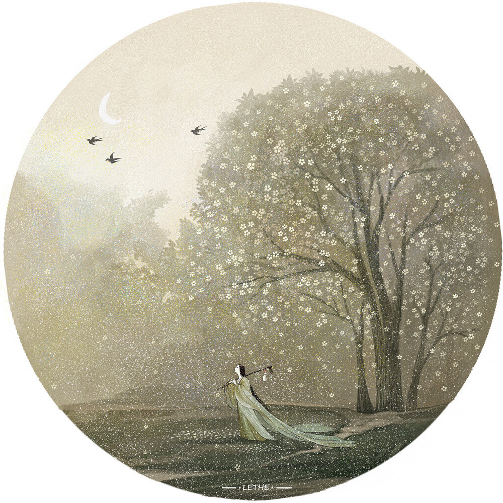 天尽头 何处有香丘-LETHE黎西_古风,黛玉葬花_涂鸦王国插画