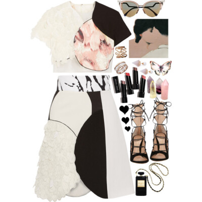 A fashion look from July 2015 featuring white tops, short skirts and Gianvito Rossi. Browse and shop related looks.