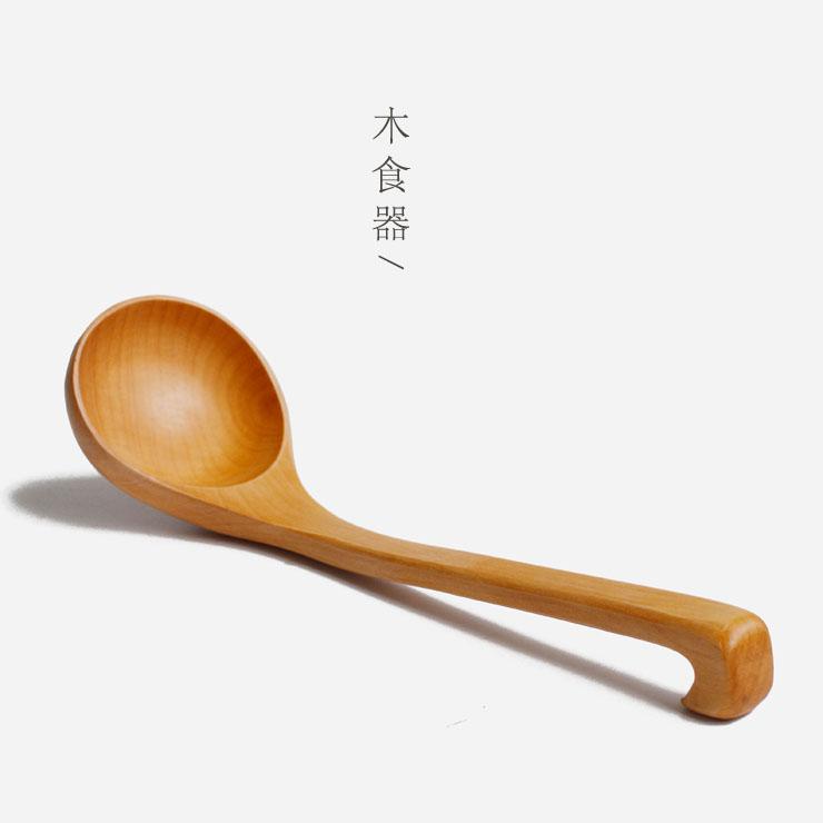 日式无漆榉木火锅勺汤勺子小粥勺长柄大号创意实木稀饭勺水勺出口