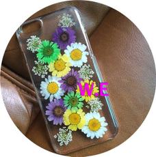 iPhone6plus滴胶真花透明手机壳苹果5干花押花一件包邮手机保护套