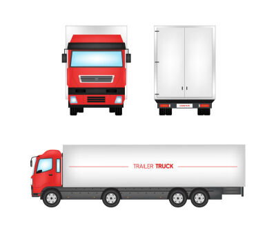 3款精美载货汽车矢量素材，素材格式：AI，素材关键词：车辆,卡车,交通,货车