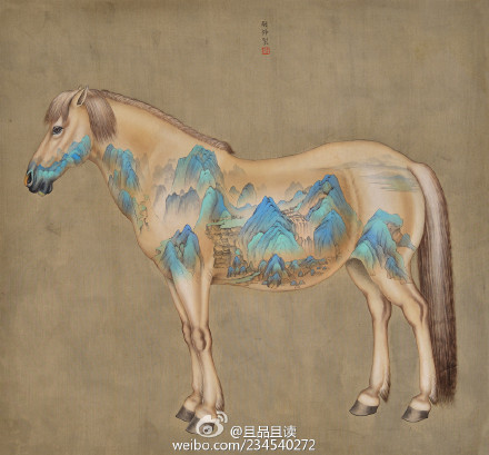 华朝峰《千里江山》——“千里之行始于足下”。无为者，非空待功成的无所作为。江山在心，有志者事竟成。落笔方寸，咫尺千里，不为标新立异，实属“观念”之所驱。骨法用笔，随类赋彩；观日月山水，悟气韵之态。工写有致，志趣所在；意临于传统，融合于当代。