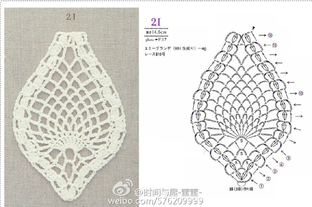 #钩针 图解 蕾丝菠萝花样#特色主题的钩针菠萝花花样集锦，喜欢的就赶紧收藏吧~