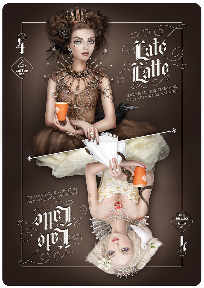 Coffee Inn Late Latte : Advertising Agency: Not - perfectCreative Director: Marius LukošiusCopywriter: Gabrielius JucevičiusArt Director: Saida KončiutėPhotography: Natalie ShauPost production: Natalie Shau, Evaldas VilutisGraphic design and typography: R