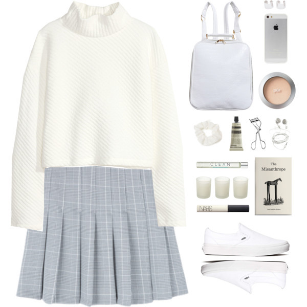 A fashion look from July 2015 featuring cotton shirts, pleated skirt and slip on shoes. Browse and shop related looks.