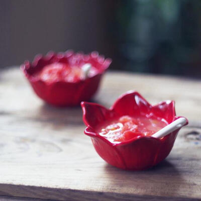 《小森食光 夏秋篇》红色花骨朵儿 甜品碗糖水碗冰淇淋碗碗碗
