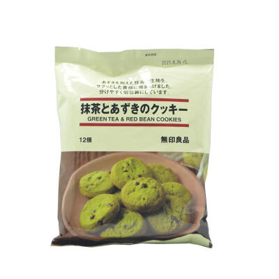  日本进口零食 MUJI无印良品 抹茶紅豆曲奇 饼干小吃 12枚入