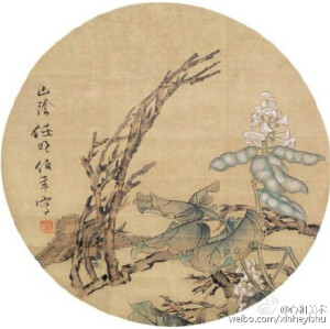 #夏日清凉赏扇面#任伯年是我国近代绘画史上杰出的画家，是近代中国花鸟画承前启后的巨匠。他的花鸟画富有巧趣，早年以工笔见长，&amp;quot;仿北宋人法，纯以焦墨钩骨，赋色肥厚，近老莲派。&amp;quot;王雪涛说他用色非常讲究，尤其是用粉，近百年来没有一个及得过他。