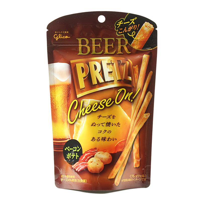 日本进口零食固力果 PRETZ百力滋芝士培根味土豆条椒盐百味圈30g