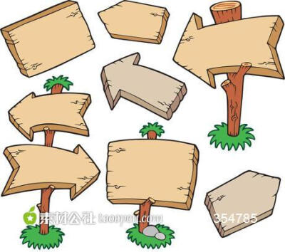 木纹 指示牌 矢量 公告