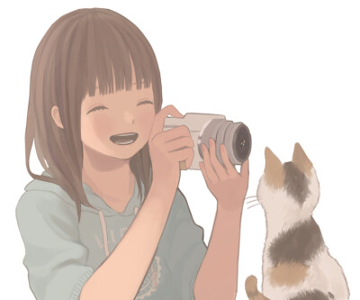 女孩与猫