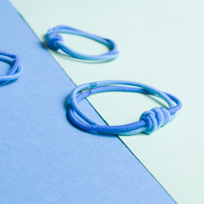 蓝汪汪深浅两色缠绕发圈皮筋