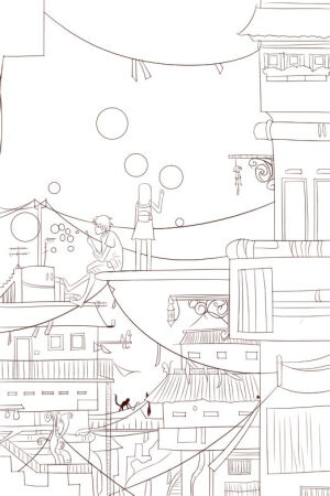【果冻】线稿 动漫 黑白素材 插画 手帐