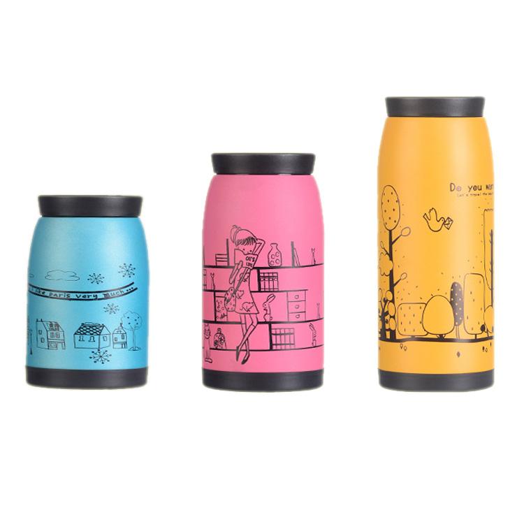 不锈钢保温杯 男士女士情侣杯子茶杯可爱创意水杯大肚杯带盖