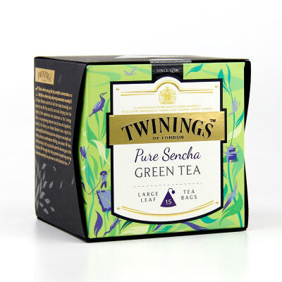 英国 twinings川宁醇煎绿茶2g*15包 三角茶包 袋泡茶 蒸青绿茶