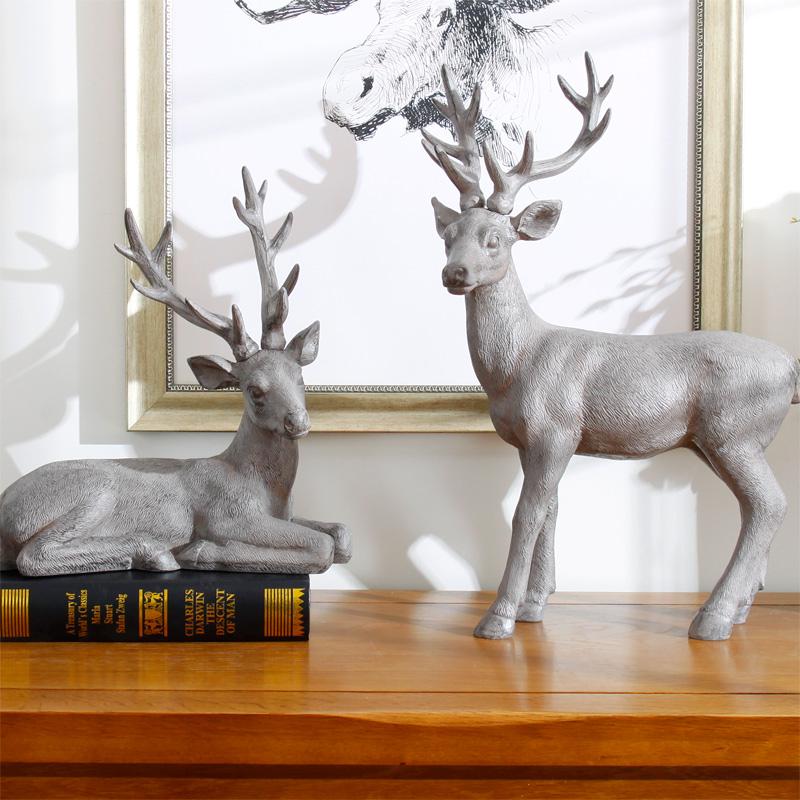 ☆美式乡村树脂特大麋鹿摆件 家居装饰品结婚礼物 D0178