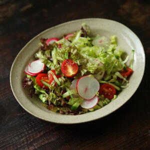 禾下 椭圆型边浅钵  手作餐盘  两色可选