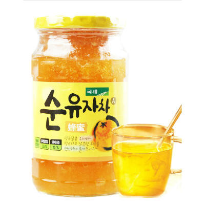 韩国进口国际蜂蜜柚子茶办公室 水果茶冲饮560g泡沫包装送木勺