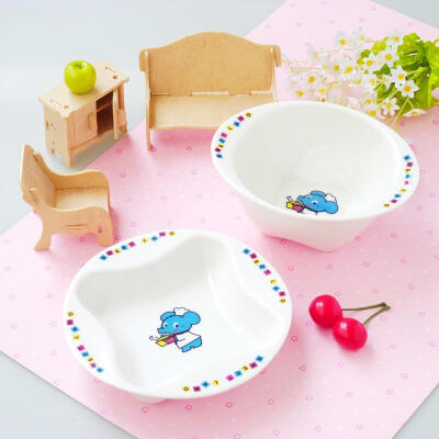 景德镇出口创意陶瓷器可爱卡通儿童餐具米饭碗汤碗 餐盘菜盘 彩盒