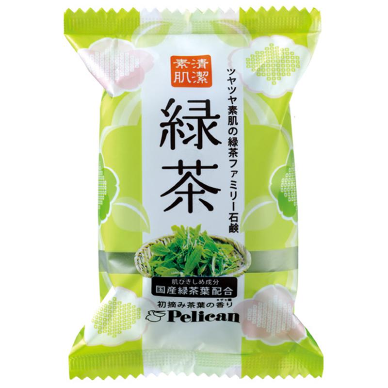 日本原装Pelican天然绿茶皂洁面皂80g*超强抗氧化*超浓密泡沫