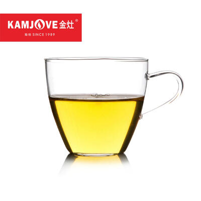 KAMJOVE金灶K101纯手工吹制耐热玻璃杯花草茶杯小咖啡杯带把手