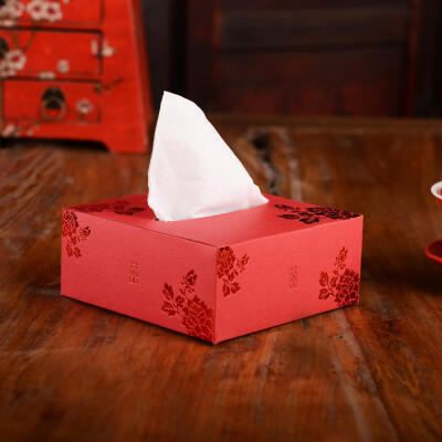 烟雨集 妍华系列原创婚宴专用纸巾盒50抽纸巾 婚庆用品含纸巾