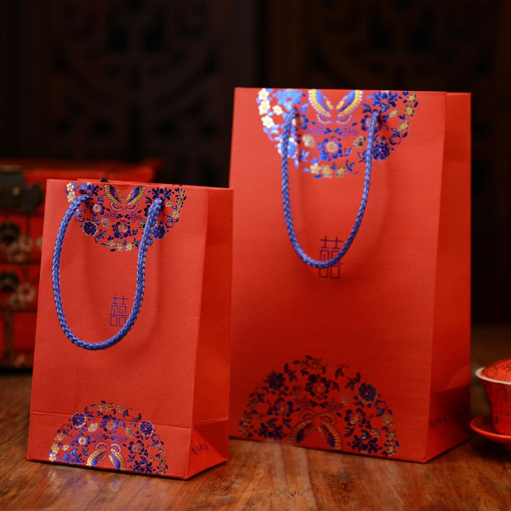 烟雨集 霞Ⅱ喜糖袋子包装袋礼品袋纸袋回礼袋 创意中式婚庆糖盒