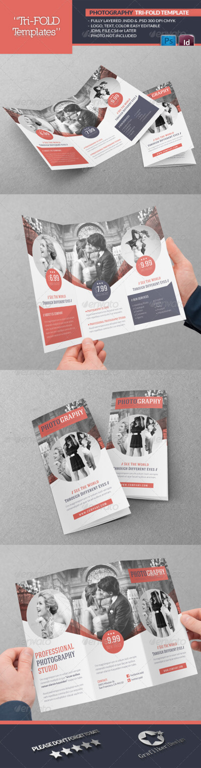 Photography Tri-Fold Template - Brochures Print Templates