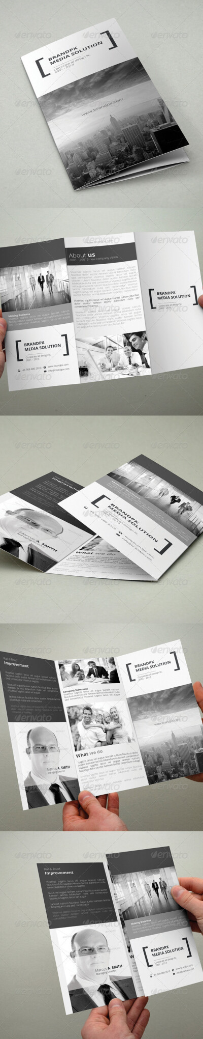 Creative White Trifold Brochure - Corporate Brochures