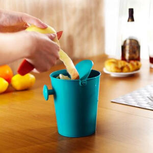 贩美丽 桌面摇盖垃圾桶袖珍零食筒垃圾桶 收纳桶迷你翻盖收纳筒