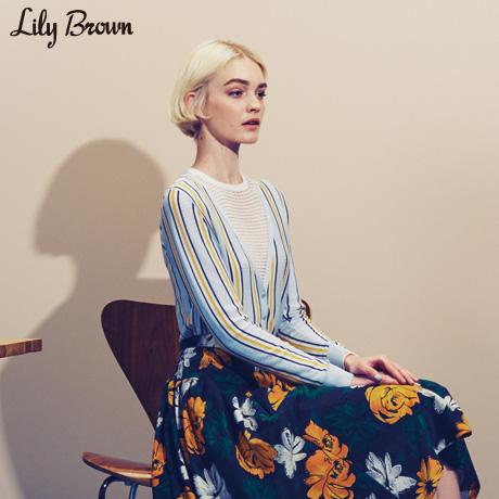 lilybrown 2015春夏 画册款竖条纹针织开衫上衣