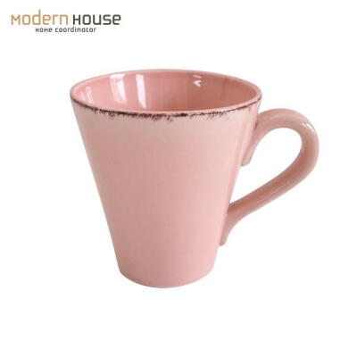 ModernHouse韩国时尚家居茶杯喝水杯粉色带耳咖啡杯马克杯