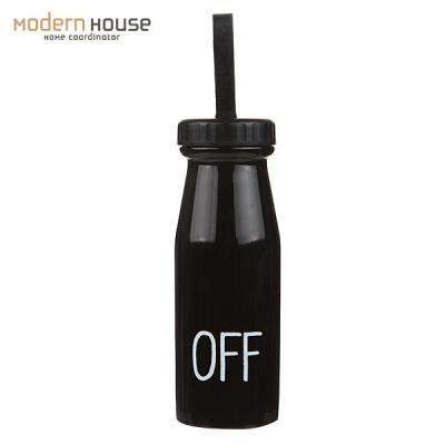 ModernHouse韩国时尚家居韩式黑色不锈钢单层吸管水杯550ml