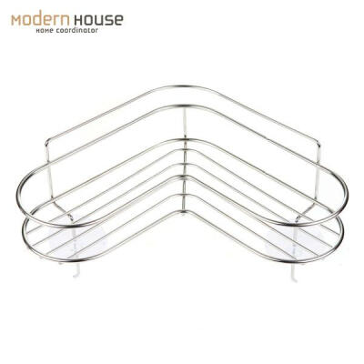 ModernHouse韩国时尚家居角落墙角吸盘不锈钢置物架储物三脚架