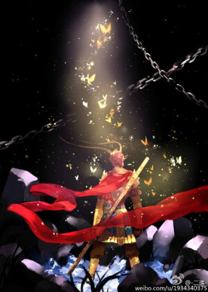 #西游记之大圣归来# 本来不想跟风画的，但是。。。大圣实在太好看了摸鱼的手停不下来啊！！