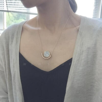 WBW Necklace HM cos 风格other stories风项链锁骨链纹路石