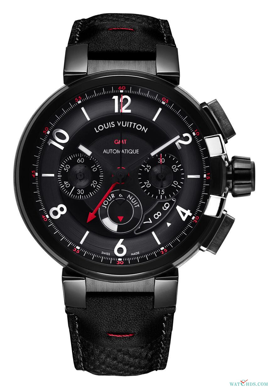 [路易威登Louis Vuitton] Louis Vuitton Tambour éVolution GMT In Black Watches For 2015