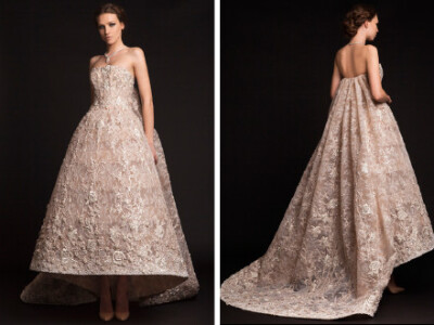 高贵优雅的女皇范儿礼服，Krikor Jabotian Spring 2015 Couture Collection。