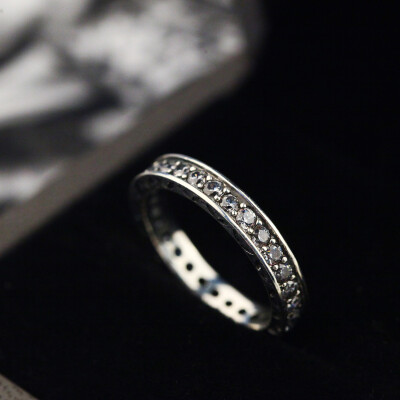 【天天特价】潘多拉风格925纯银戒指银色钻石花环串珠戒子指环