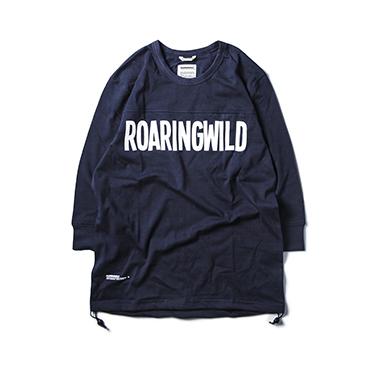 ROARINGWILD 15SS RW CCREW.3Q 藏蓝针织印花七分袖TEE恤