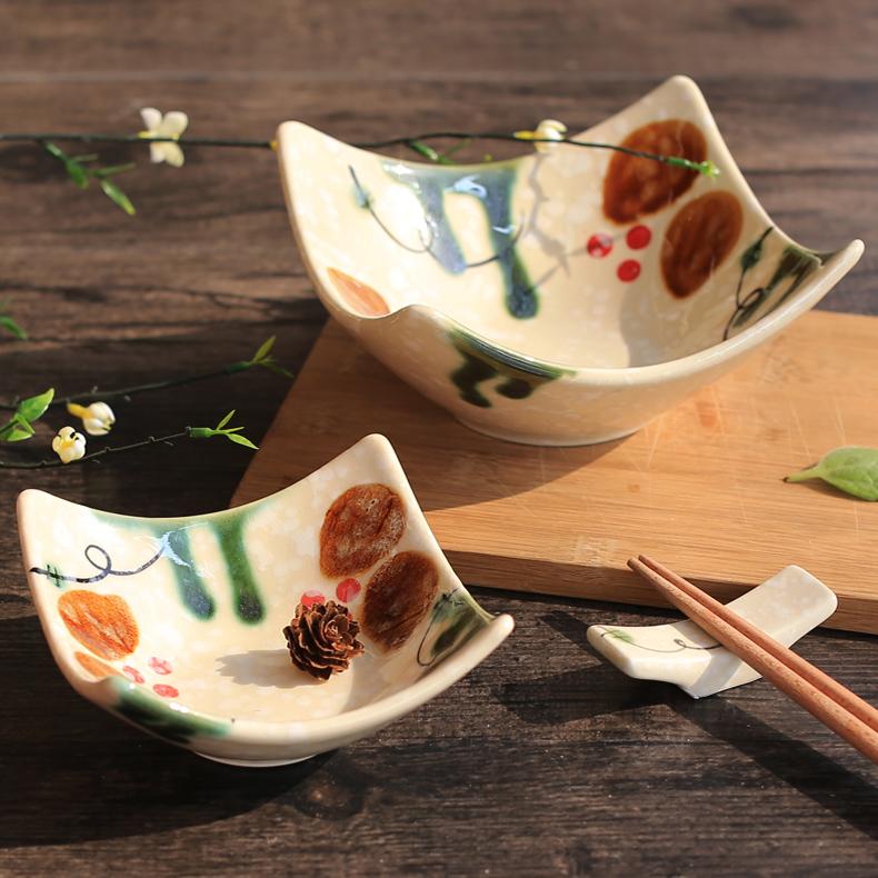 NDP 创意陶瓷碗 翘脚手绘小菜碟子咸菜碟子 菜碗盘子 美式田园风