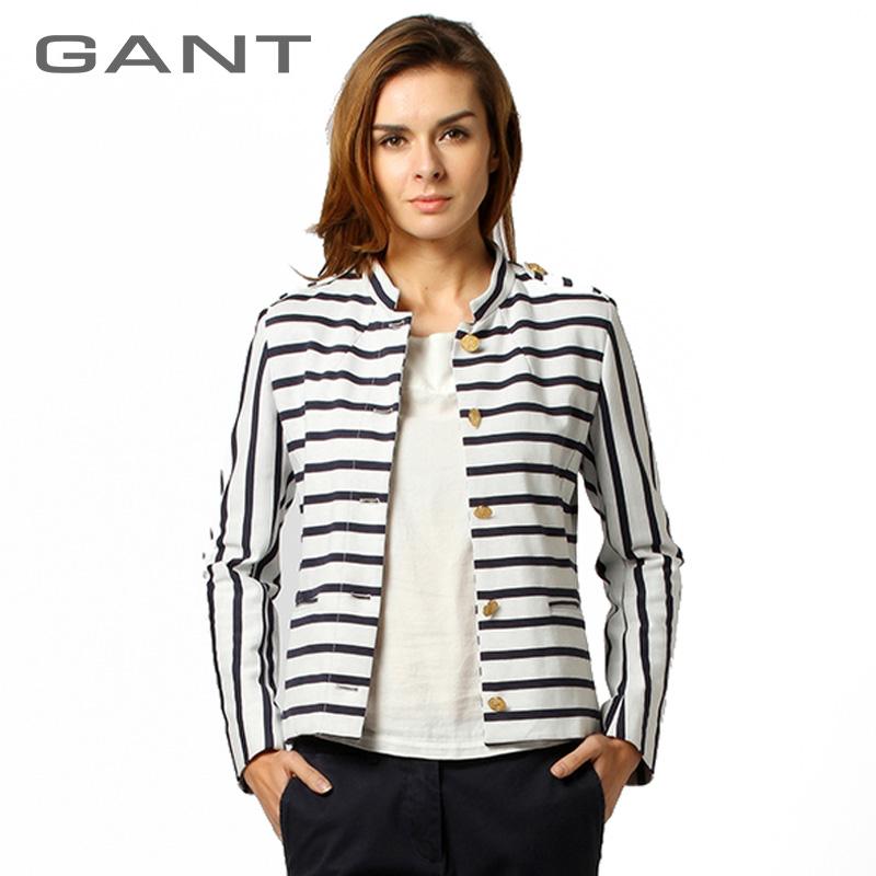 GANT2015女款纯棉短款西服上衣 条纹女外套476632