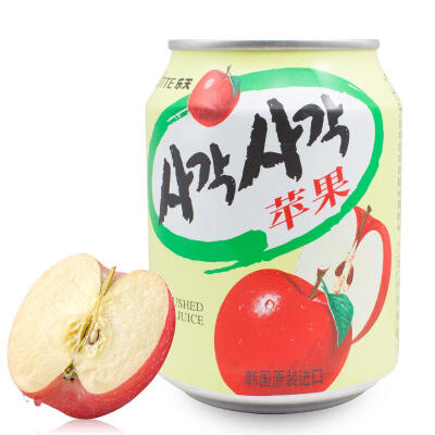 韩国进口饮品 乐天苹果汁果汁饮料238ml 夏季饮品 冷饮更佳