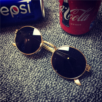 2015韩国权志龙GD同款复古圆形太阳眼镜墨镜